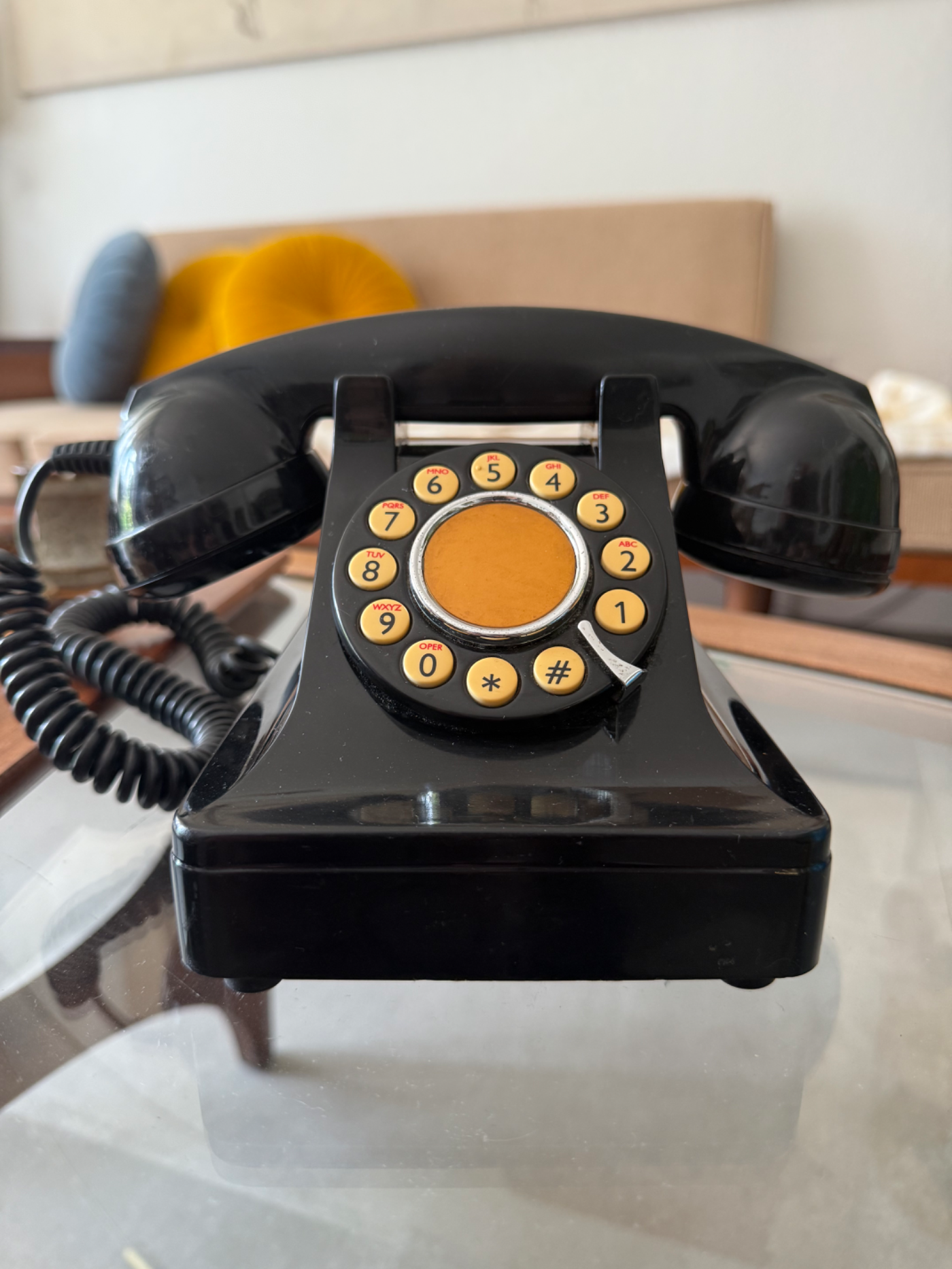 Vintage black rotary phone
